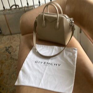 Small Antgona Givency in tan.